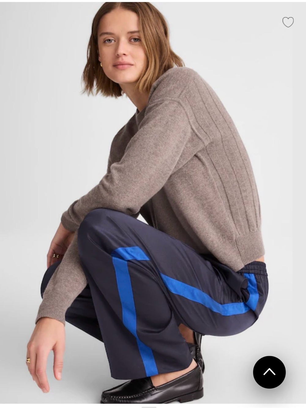 Madewell NWT Navy Satin Track Pants with Royal Blue Side Stripe sz XS NY864